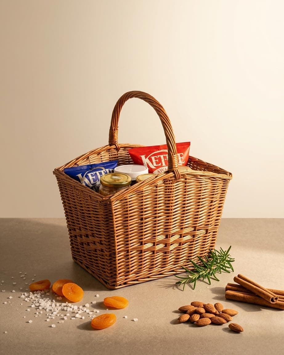 Chest Gift Basket — Assorted Chocolates, Cookies, Snacks & Spreads - alternate view showing gift packaging
