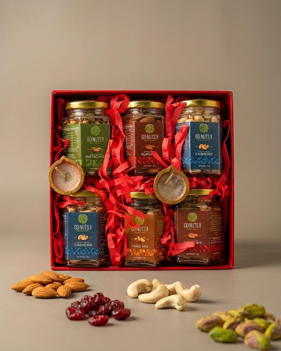 Dry Fruits Combo Pack (6 Items) - alternate view showing gift packaging