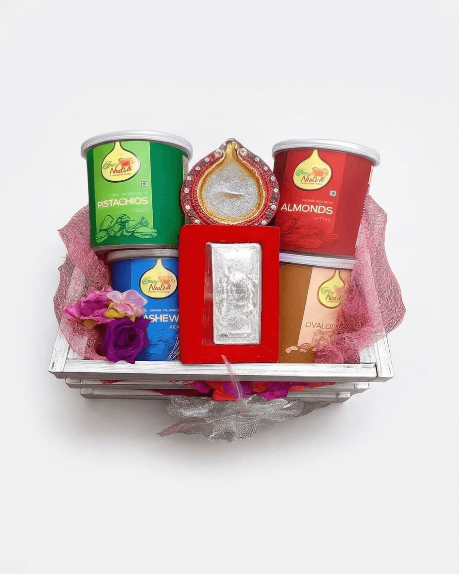 Silver Nuts Hamper | Buy Online at ₹4,945 from Gourmet Company